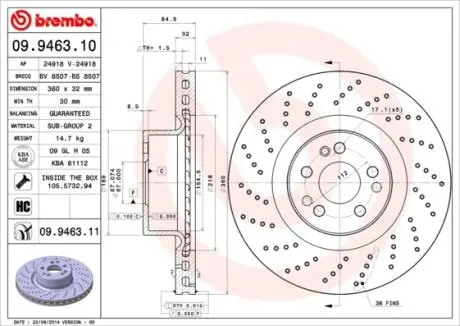 Автозапчасть BREMBO 09946311