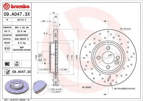 Тормозные диски BREMBO 09A0473X