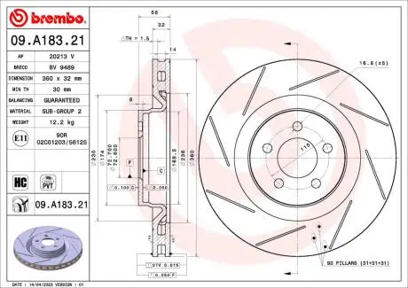 Автозапчасть BREMBO 09A18321