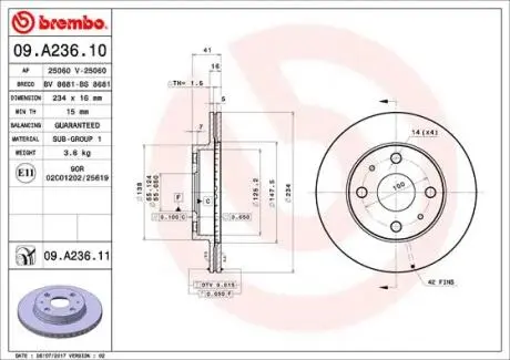 Автозапчасть BREMBO 09A23611