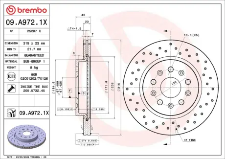 ГАЛЬМІВНИЙ ДИСК BREMBO 09.A972.1X