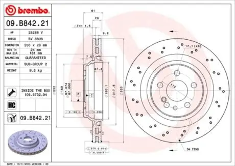 Автозапчасть BREMBO 09B84221