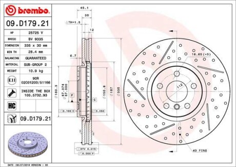 Тормозной диск BREMBO 09.D179.21