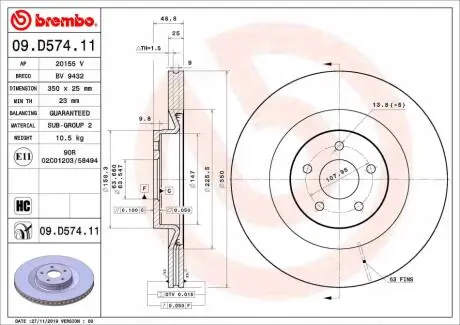 Автозапчасть BREMBO 09D57411