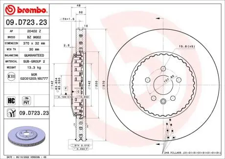 Гальмівний диск BREMBO 09.D723.23