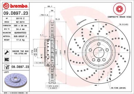 Гальмівний диск BREMBO 09.D897.23