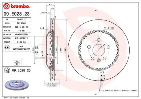 Гальмівний диск BREMBO 09.E028.23