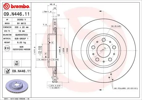 Тормозной диск BREMBO 09.N446.11