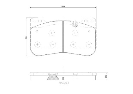 Колодки гальмівні (передні) BMW M5 (G30/F90)/X5M (G05/F95) 17- BREMBO P06100