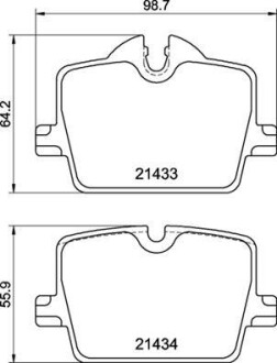 Комплект тормозных колодок задний BREMBO P06114