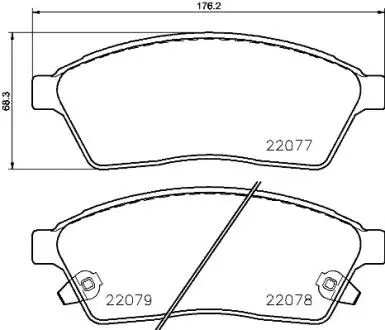 Комплект гальмівних колодок (Перед) BREMBO P09009