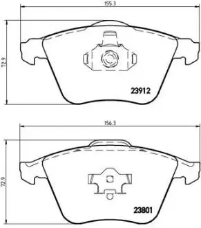 Тормозные колодки, дисковый тормоз.) BREMBO P10012