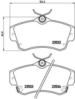 Гальмівні колодки, дискове гальмо (набір) BREMBO P11012
