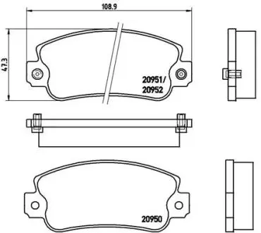 Гальмівні колодки, дискове гальмо (набір) BREMBO P23013