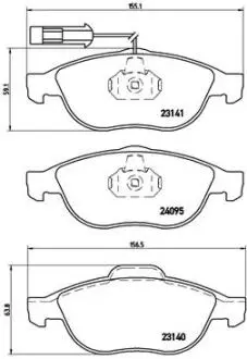 Тормозные колодки, дисковый тормоз.) BREMBO P23114