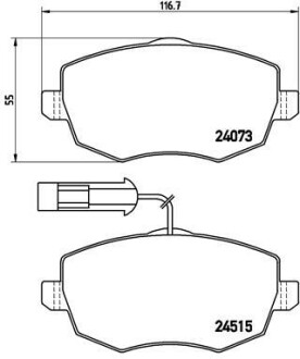 Гальмівні колодки, дискове гальмо (набір) BREMBO P23128