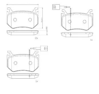 Комплект гальмівних колодок задній BREMBO P23184