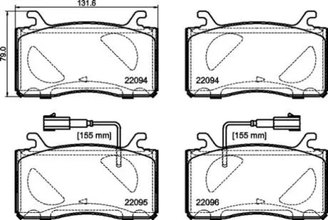 Комплект передних тормозных колодок BREMBO P23187