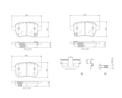 Гальмівні колодки дискові BREMBO P23 190 (фото 1)