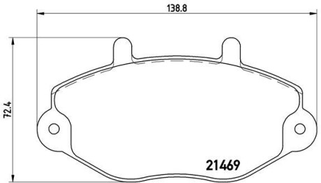 Гальмівні колодки, дискове гальмо (набір) BREMBO P24033 (фото 1)