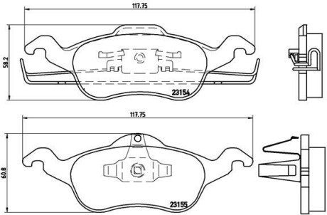 Тормозные колодки, дисковый тормоз.) BREMBO P24046 (фото 1)