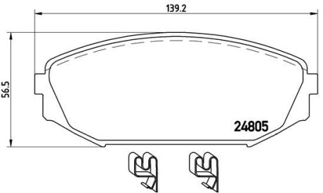 Тормозные колодки, дисковый тормоз.) BREMBO P28049 (фото 1)