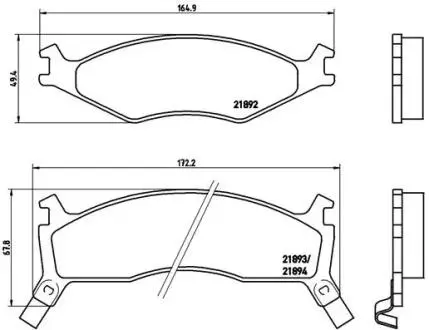 Тормозные колодки, дисковый тормоз.) BREMBO P30006