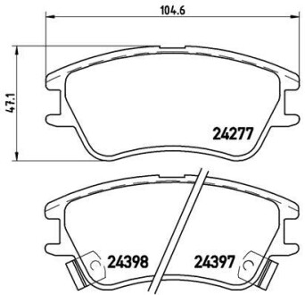 Тормозные колодки, дисковый тормоз.) BREMBO P30027