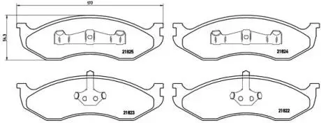 Гальмівні колодки, дискове гальмо (набір) BREMBO P37 004