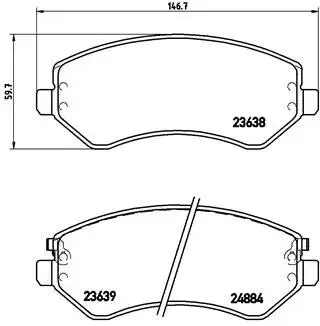 Тормозные колодки, дисковый тормоз.) BREMBO P37007