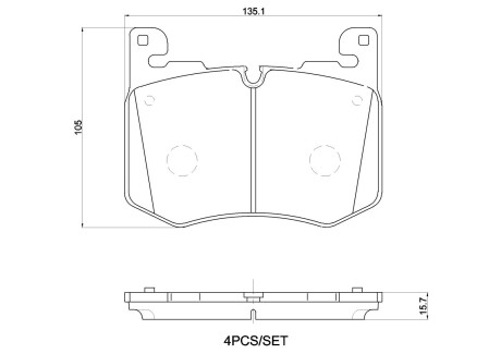 Комплект гальмівних колодок передній BREMBO P44030