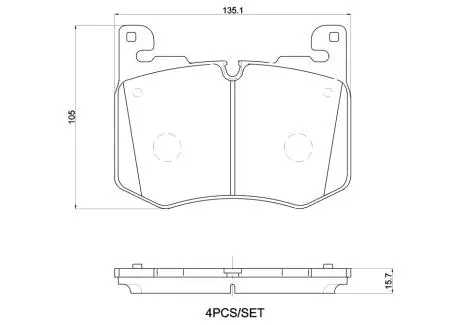 Комплект гальмівних колодок передній BREMBO P44030