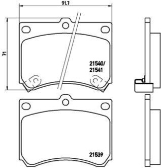 Тормозные колодки, дисковый тормоз.) BREMBO P49011 (фото 1)