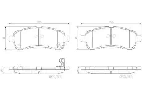 Колодки тормозные передние MAZDA 2 (DE_, DH_3) 07/07-06/15/MAZDA 2 Saloon (DE_) 05/10-06/15 BREMBO P49057