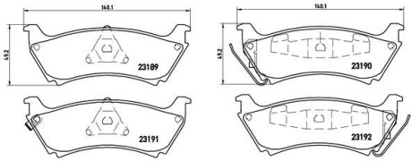 Гальмівні колодки, дискове гальмо (набір) BREMBO P50040 (фото 1)