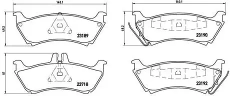 Тормозные колодки, дисковый тормоз.) BREMBO P50044