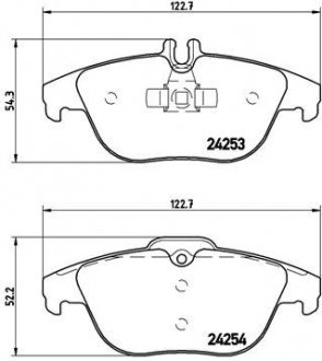 Колодки гальмівні дискові (комплект 4 шт) BREMBO P50 068