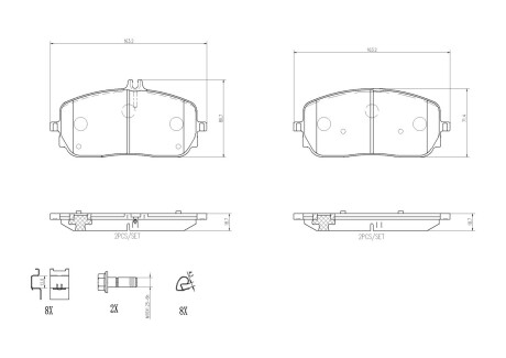 Гальмівні колодки дискові BREMBO P50 152 (фото 1)