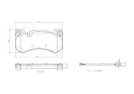 Колодки гальмівні (передні) MB GLE-class (W166) 15-/M-class (W166) 11-15 M157 BREMBO P50164