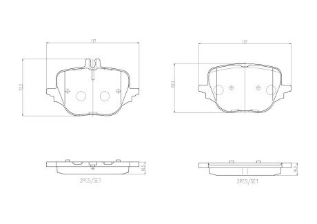 Комплект гальмівних колодок задній MERCEDES-BENZ C-CLASS (W206) 03/21-> / MERCEDES-BENZ C-CLASS BREMBO P50169