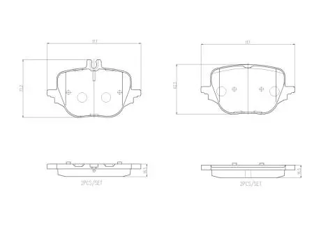 Комплект гальмівних колодок задній MERCEDES-BENZ C-CLASS (W206) 03/21-> / MERCEDES-BENZ C-CLASS BREMBO P50169