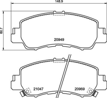 Комплект гальмівних колодок пер BREMBO P54061