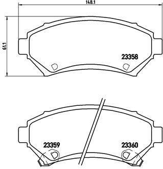 Тормозные колодки, дисковый тормоз.) BREMBO P59028 (фото 1)