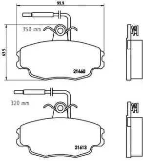 Тормозные колодки, дисковый тормоз.) BREMBO P61043