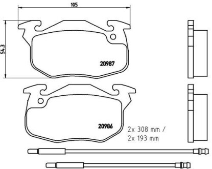 Тормозные колодки, дисковый тормоз.) BREMBO P61044