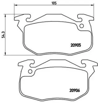 Тормозные колодки, дисковый тормоз.) BREMBO P61097