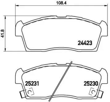 Комплект передних тормозных колодок BREMBO P61108