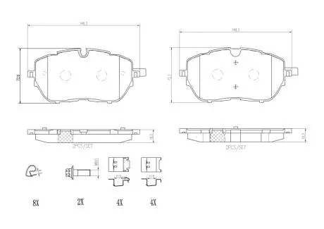 Гальмівні колодки (набір) BREMBO P61128
