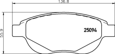 Тормозные колодки дисковые BREMBO P61 137 (фото 1)