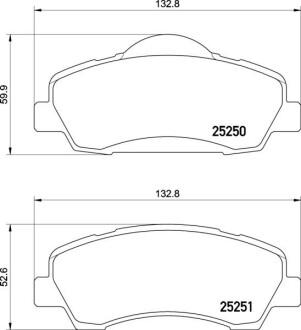 Тормозные колодки дисковые BREMBO P61 138